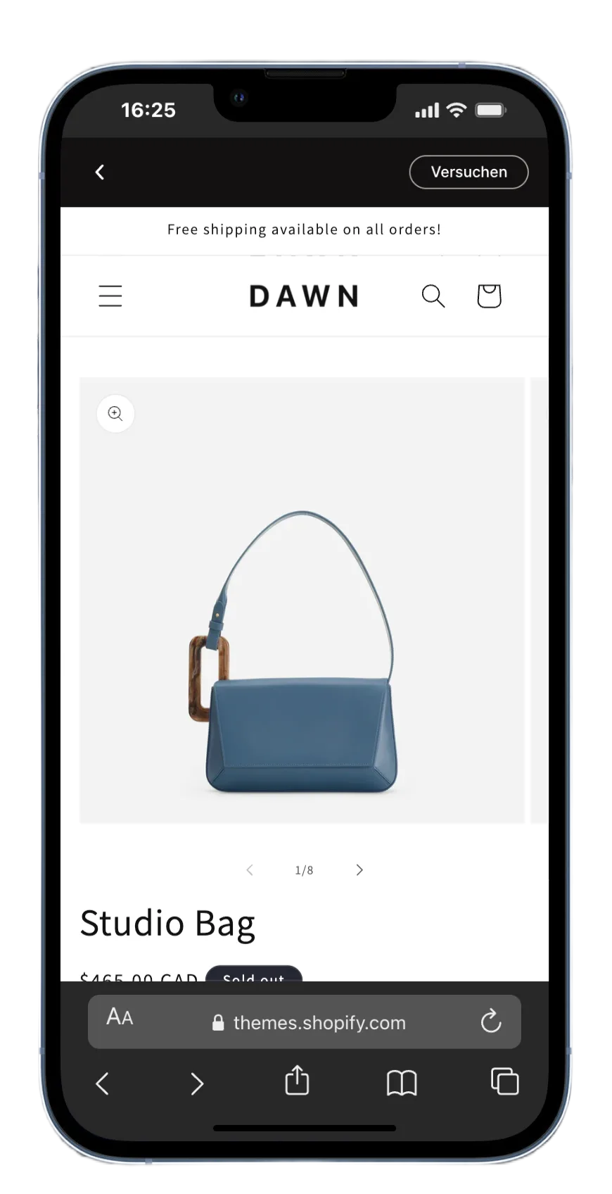 Dawn Theme Mobile Product Page