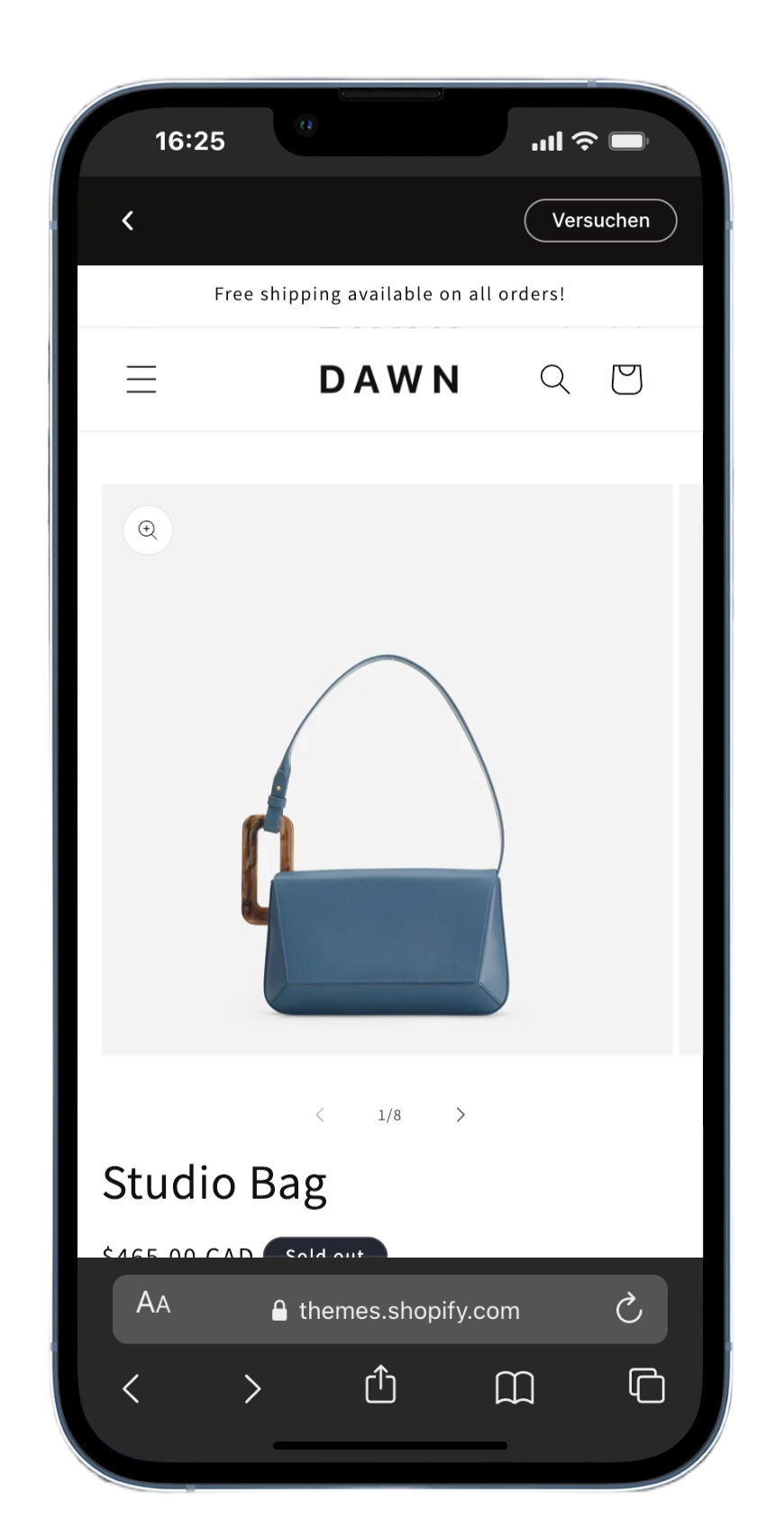 Dawn Theme Mobile Produktseite