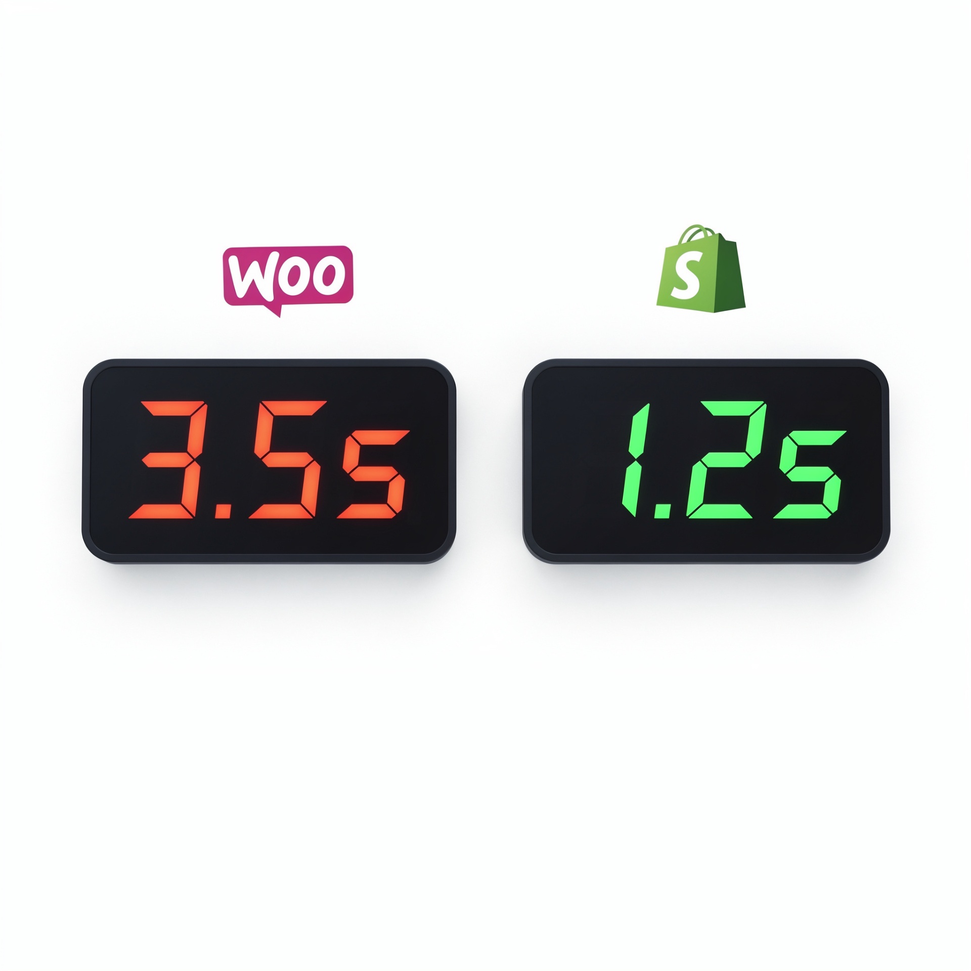 Geschwindigkeitsvergleich WooCommerce vs Shopify - Shopify ist im Durchschnitt deutlich schneller